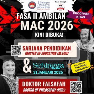 Pengambilan Terhad: Program Khas Borneo Sarjana (Master) dan Doktor Falsafah (PhD.) Kini Dibuka